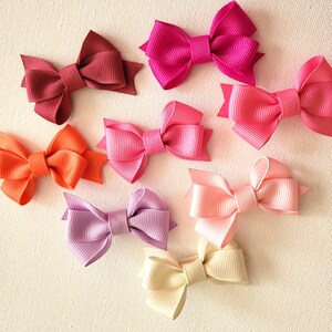 Baby Toddler Hair Bows, Baby Bows, Mini Hair Bow, Baby Hair Clips, Small Dogs Hair Bows, Toddler Hair Clips, 2 Inch Bow, Fully Lined Clips zdjęcie 9