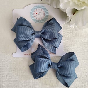 Jeansblaue Haarschleife, einfarbige Haarschleife, 3 Zoll Haarschleife, Zöpfe Haarschleifen, Schleifen für Mädchen, Kleinkind Haarschleifen, blaue Haarschleifen, Haarschleifen