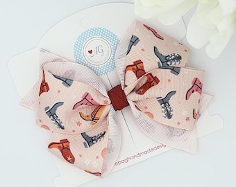 Cowgirl Hair Bow - 4 Inches