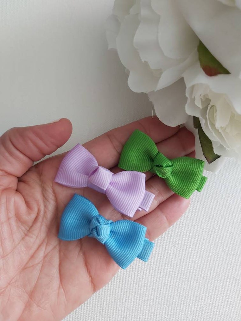 Baby Hair Clips Mini Knot Hair Bow Infant Hair Clips Infant Etsy