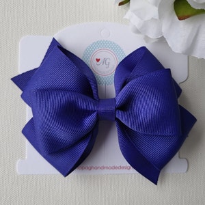 Royal Blue Hair Bow, Uniform Hair Bow, Blue Hair Bow, Hair Bows for Girls, Toddler Hair Bow, Medium Size Bow, Royal Bow, Special Occasions