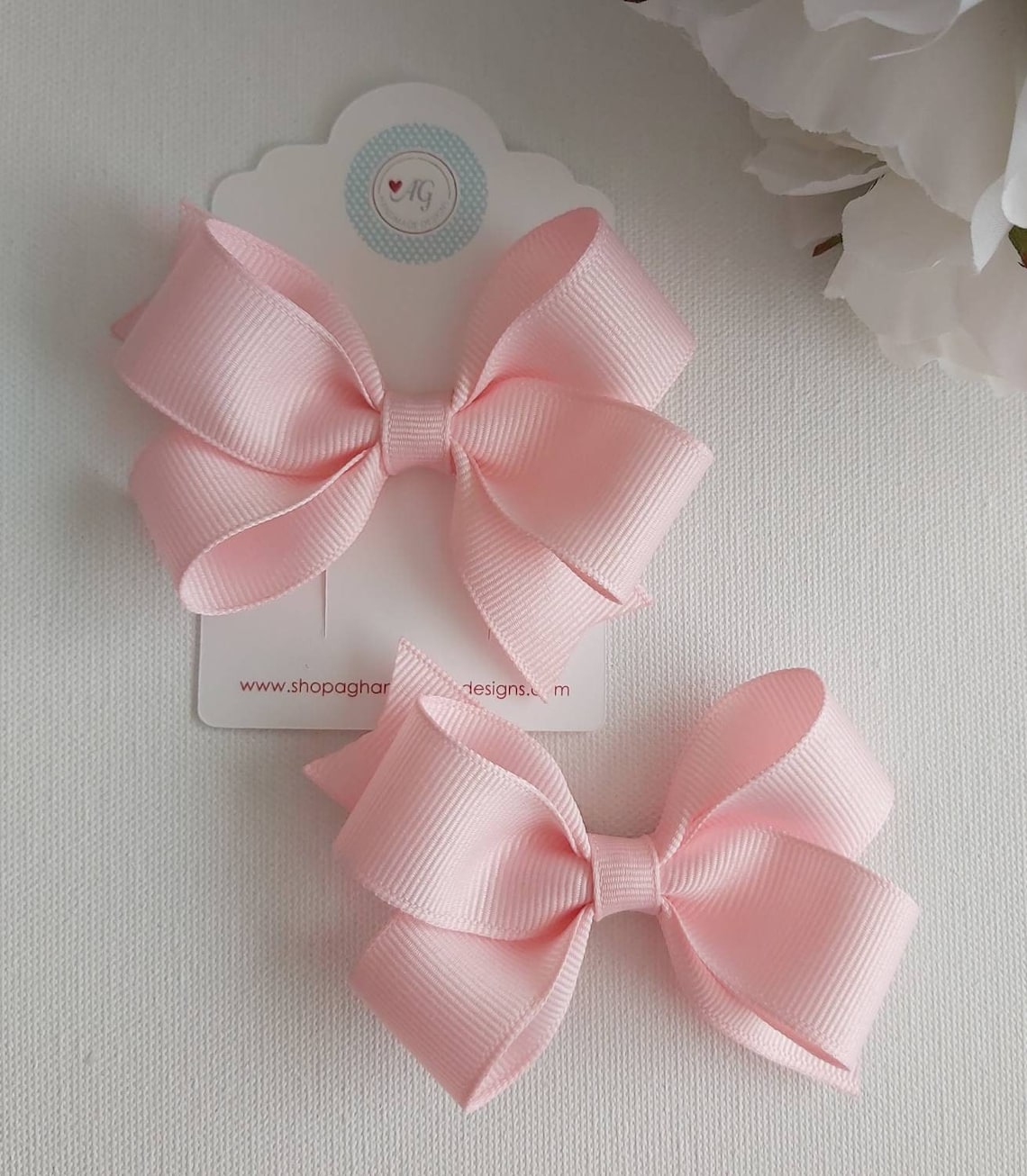 Baby Pink Hair Bow Mini Hair Bow Baby Hair Bow 3 Inch Hair Etsy
