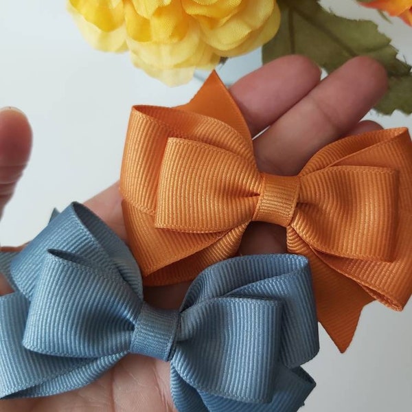 Fall Color Hair Bows, Solid Color Hair Bow, 3 Inch Hair Bow, Toddler Hair Bows, Girls Bows, Baby Hair Bows, Fall Hair Clips, Earth Tone Bows