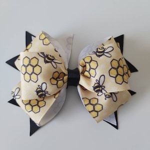 Bumble Bee Hair Bow, Bee Hair Clip, Yellow Bee Hair Bow, 4 Inch Hair Bow, Girl Hair Bow, Toddler Hair Bow, Bumble Bee Headband