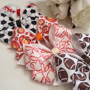Sports Hair Bow, Baseball Hair Bow, Soccer Hair Bow, Baseball Hair Bows, Basketball Hair Bows, Football Hair Bows, Sports Bows, 4 Inch Bow
