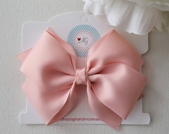 CHOOSE YOUR STYLE Pink Blush Hair Bow, Solid Color Hair Bow, Girl Hair Bow, Toddler Hair Bow, Baby Hair Bow, Blush Hair Bow