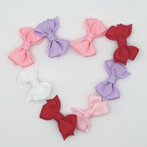 Baby Toddler Hair Bows, Baby Bows, Mini Hair Bow, Baby Hair Clips, Small Dogs Hair Bows, Toddler Hair Clips, 2 Inch Bow, Fully Lined Clips zdjęcie 2