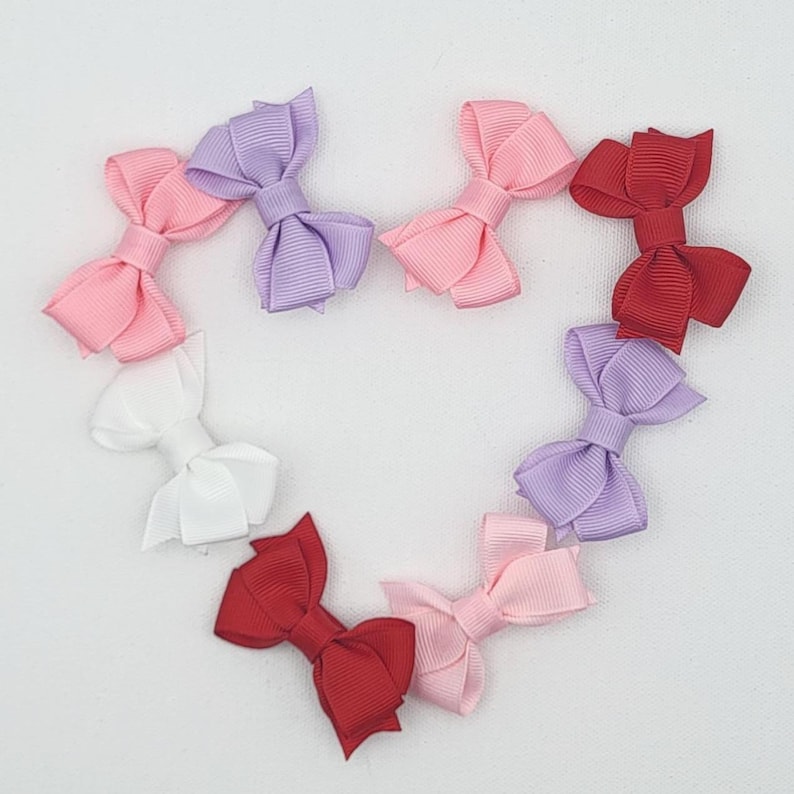 Baby Toddler Hair Bows, Baby Bows, Mini Hair Bow, Baby Hair Clips, Small Dogs Hair Bows, Toddler Hair Clips, 2 Inch Bow, Fully Lined Clips zdjęcie 2