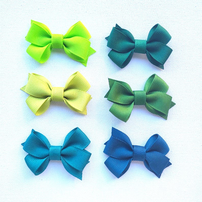 Baby Toddler Hair Bows, Baby Bows, Mini Hair Bow, Baby Hair Clips, Small Dogs Hair Bows, Toddler Hair Clips, 2 Inch Bow, Fully Lined Clips zdjęcie 10