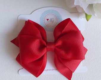 Red Hair Bow | 8 Styles to Choose | Solid Color Hair Bow | Girl Hair Bow | Toddler Hair Bow | Valentine's Hair Bow | Christmas Hair Bow