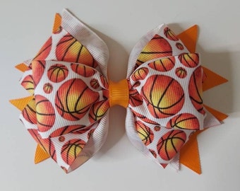 Basketball Hair Bow, Sports Hair Bows, 4 Inch Hair Bow, Girls Hair Bow, Toddler Hair Bow, Basketball Headband, Sports Hair Clip, Hair Bows