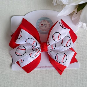 Baseball Hair Bow, Baseball Bow, Sports Hair Bow, 4 Inch Hair Bow, Girls Hair Bow, Toddler Hair Bow, Hair Bows for Girls