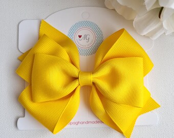 CHOOSE YOUR STYLE Hair Bows, Yellow Hair Bow, Girls Hair Bows, Toddler Hair Bow, Baby Hair Bows, Spring Hair Bow, Yellow Barrettes