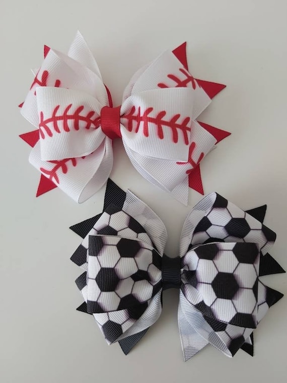 Sports Hair Bow, Baseball Hair Bow, Soccer Hair Bow, 4 Inch Hair Bow, Girls Hair Bow, Toddler Hair Bow, Hair Bows for Girls