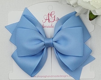 Dusty Blue Hair Bow | 8 Styles to Choose | Spring Hair Bow | Toddler Hair Bow | Hair Bows for Girls | Baby Hair Bow | Light Blue Headband