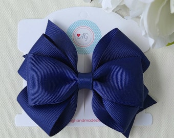 Light Navy Blue Hair Bow | 8 Styles to Choose | Back to School Hair Bow | Uniform Hair Bow | Hair Bows for Girls | Toddler Hair Bow |
