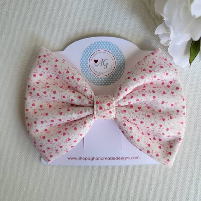 Set De Barrettes Et Serre-tête 'I Love Pink' - Fait Main Aux USA - Idéal Saint-Valentin