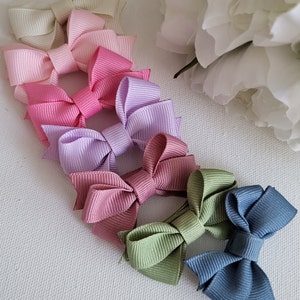 Haarschleifen für Kleinkinder, Kleine Haarschleifen, Mini-Haarschleifen, Haarschleifen aus Band, Geschenk für Baby und Kleinkind, Voll gefütterte Haarspange, 2 Zoll Haarschleife