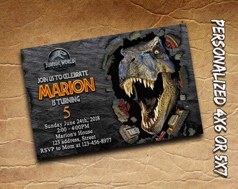 Jurassic World Invitation,Jurassic World Birthday Invitation,Jurassic World Party,Jurassic Park Invitation,Jurassic Invitation,Jurassic