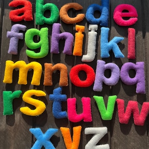 Letras minúsculas del alfabeto de fieltro, juguete educativo para niños, peluche suave del alfabeto para aprender, regalo educativo para niños