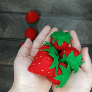 Felt Strawberry Toy for Imaginative Play - Perfect for Garden, Harvest, Kitchen Fun, Play Food - Unique Toy for Kids&#39; Creative Pretend Play