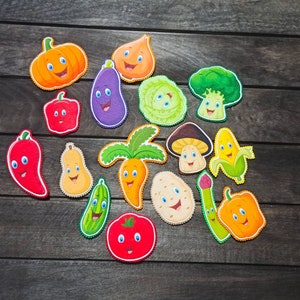 Colorido fieltro verduras imán juguete conjunto, juguete educativo, decoración de la cocina