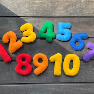 Set di numeri arcobaleno in feltro - Giocattoli educativi per contare e imparare a colorare
