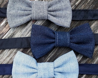 Bow tie made of recycled jeans