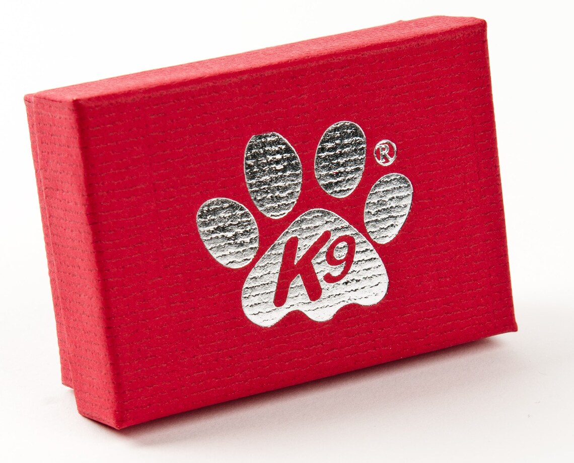 K9 Red Glitter Bone pet identity tag Etsy