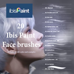 Ibis Paint Face Brush Set: Skin, Hair, Makeup (Digital Download)