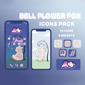bellflower fox day and night IOS, ipadOS and Android Icons Pack