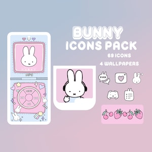 White Bunny Android Icons Pack for samsung z flip phones and ios Phone Theme