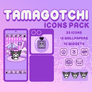 Tamagotchi bunny purple IOS, ipadOS and Android Icons Pack Phone Theme
