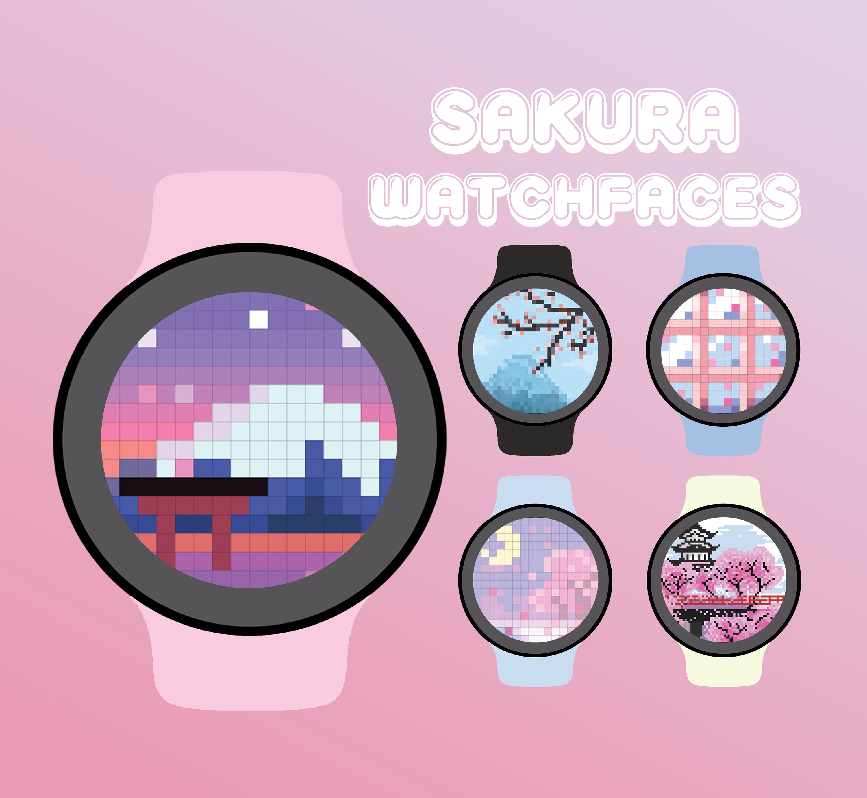 Sakura Moving Watch faces for Samsung Watch Etsy UK