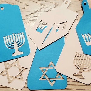 Hanukkah Gift Tags | Chanukah Gift Tags | Blue and White | Menorah Gift Tags | Star of David Gift Tags | Dreidel Gift Tags