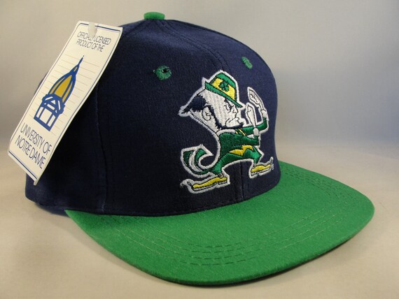 Notre Dame Irish NCAA Vintage Snapback Cap Hat Navy Green