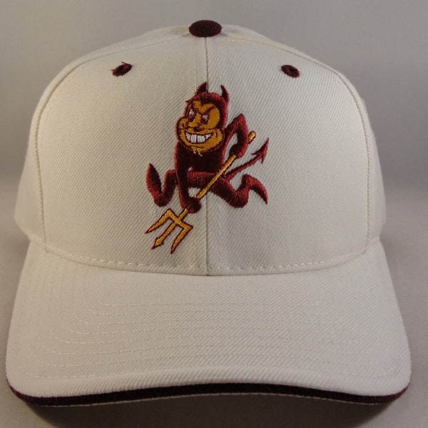 Arizona State ASU Sun Devils NCAA Vintage Adjustable Strap Hat Cap American Needle Ivory New With Tags