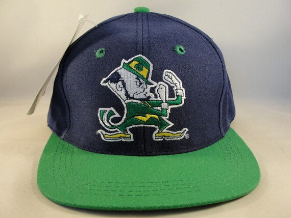 Notre Dame Irish NCAA Vintage Snapback Cap Hat Navy Green