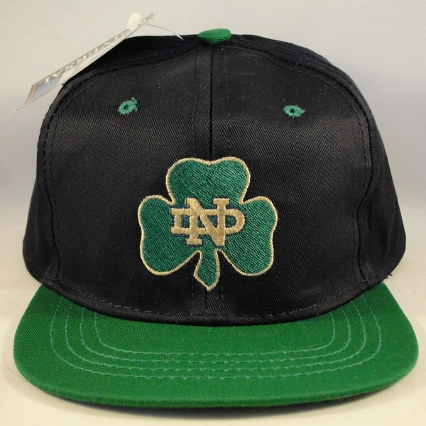 Toddler Size NCAA Notre Dame Irish Vintage Snapback Hat Cap Universal Industries Navy Green new with tags