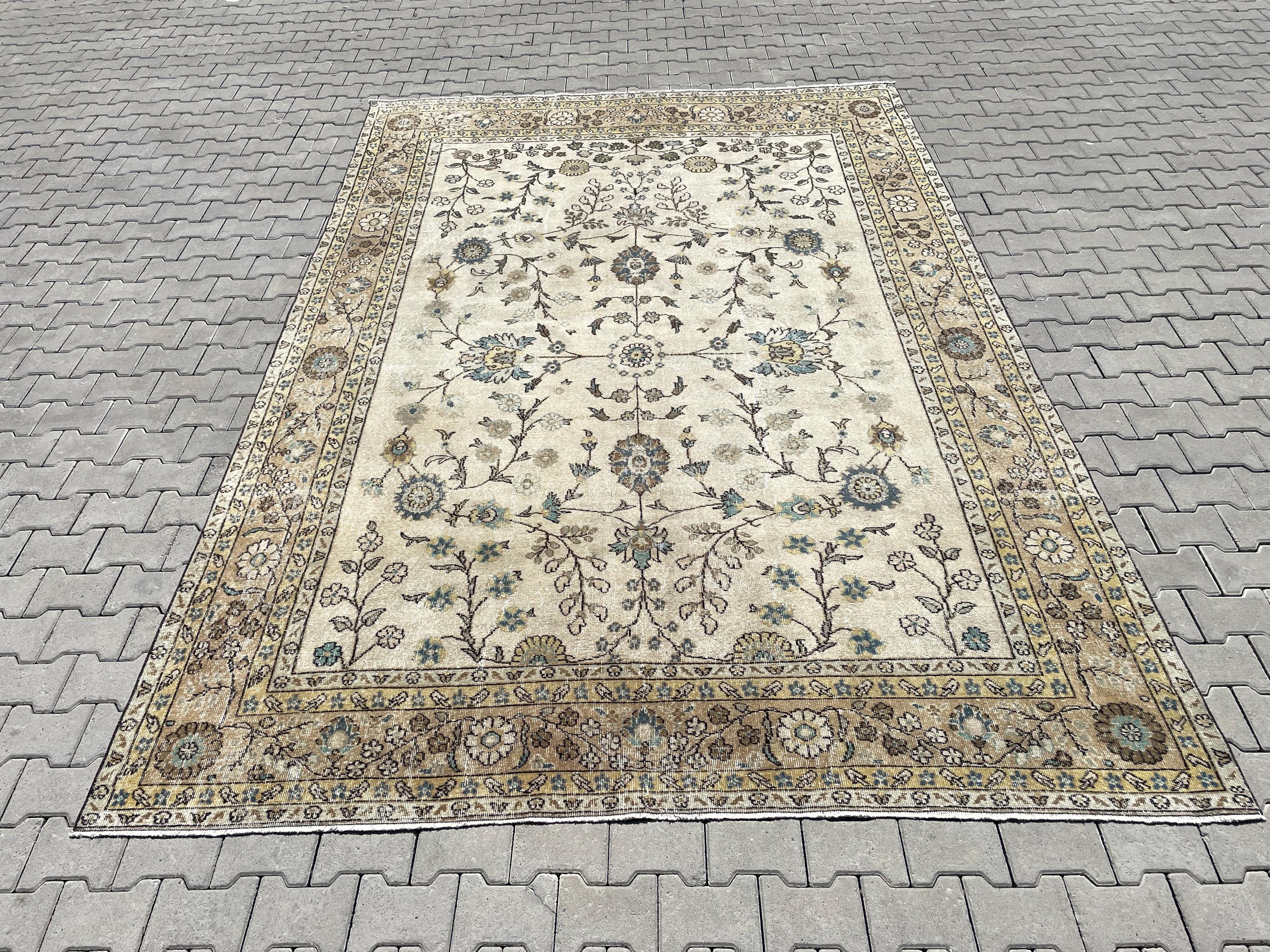 Turkish rug,Oushak rug,Vintage rug,Handmade rug,Bohemian rug,Unique rug,Large rug,Turkish vintage rug,Vintage turkish rug,Natural rug,8x12,