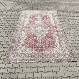 6.6 x 10.6 Ft, Turkish Rug, Oushak Rug, Vintage Rug, Turkish Vintage Rug, Turkish Oushak Rug, Handmade Bohemian Rug, Natural Rug, Large Rug,