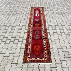 Extra long runner rug,Narrow runner rug,Turkish runner rug,Oushak runner rug,Vintage runner rug,Handmade runner rug,Anatolian runner rug,