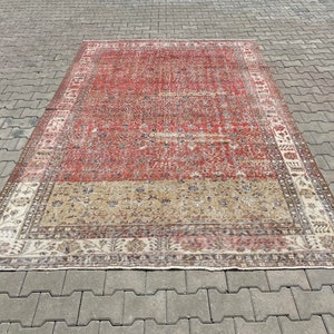 6x10 Turkish Vintage Oushak Rug,6x10 Rug,6x10 Rug,Carpet Rug,Area Rug,Faded Rug,Muted Rug,6X10 Turkish Rug,Vintage Carpet,Handmade Rug,LARGE