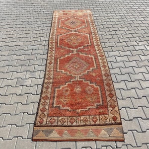 3x11 Oushak Runner, Rug Runner,Turkish Runner, Vintage Runner, Runner Rug, Turkey Runner Rug, Natural Runner Rug, Neutral Runner,11x3.2 ft
