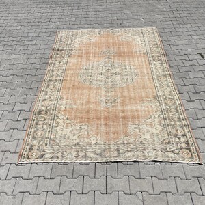 Turkish rug,Oushak rug,Vintage rug,Handmade wool rug,Anatolian rug,Faded rug,Orange large rug,Natural rug,Bohemian rug,Oriental rug,Wool rug