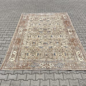Turkish rug 7x10,Oushak rug 7x10,Vintage rug 7x10,Handmade rug 7x10,Bohemian rug 7x10,Anatolian rug 7x10,Turkish vintage rug,7x10 rug,Wool,