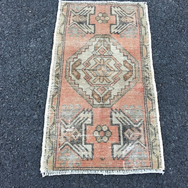 Small Rugs Bathroom Rug Door Mat Rug Turkish Rug Bath Mat 2.8x 1.6 ft Welcome Rug Door Mat Rug Handmade Rug Vintage Bath Rugs Oushak Rug 802