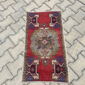 Tappeto turco 1,6' x 3', tappeto peruviano, tappeto piccolo, tappeto da ingresso, tappeto antico, tappeto turco vintage, tappeto tribale, tappeto rustico, tappeti fatti a mano 801