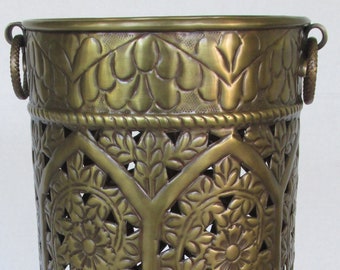 FINAL Close Out! Solid Brass Umbrella Stand Handmade 18.5"H x 8.5"D Openwork