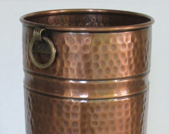 FINAL Close Out. Limited Stock! Solid Copper Umbrella Stand Hammered 20.5"H x 8.5"W